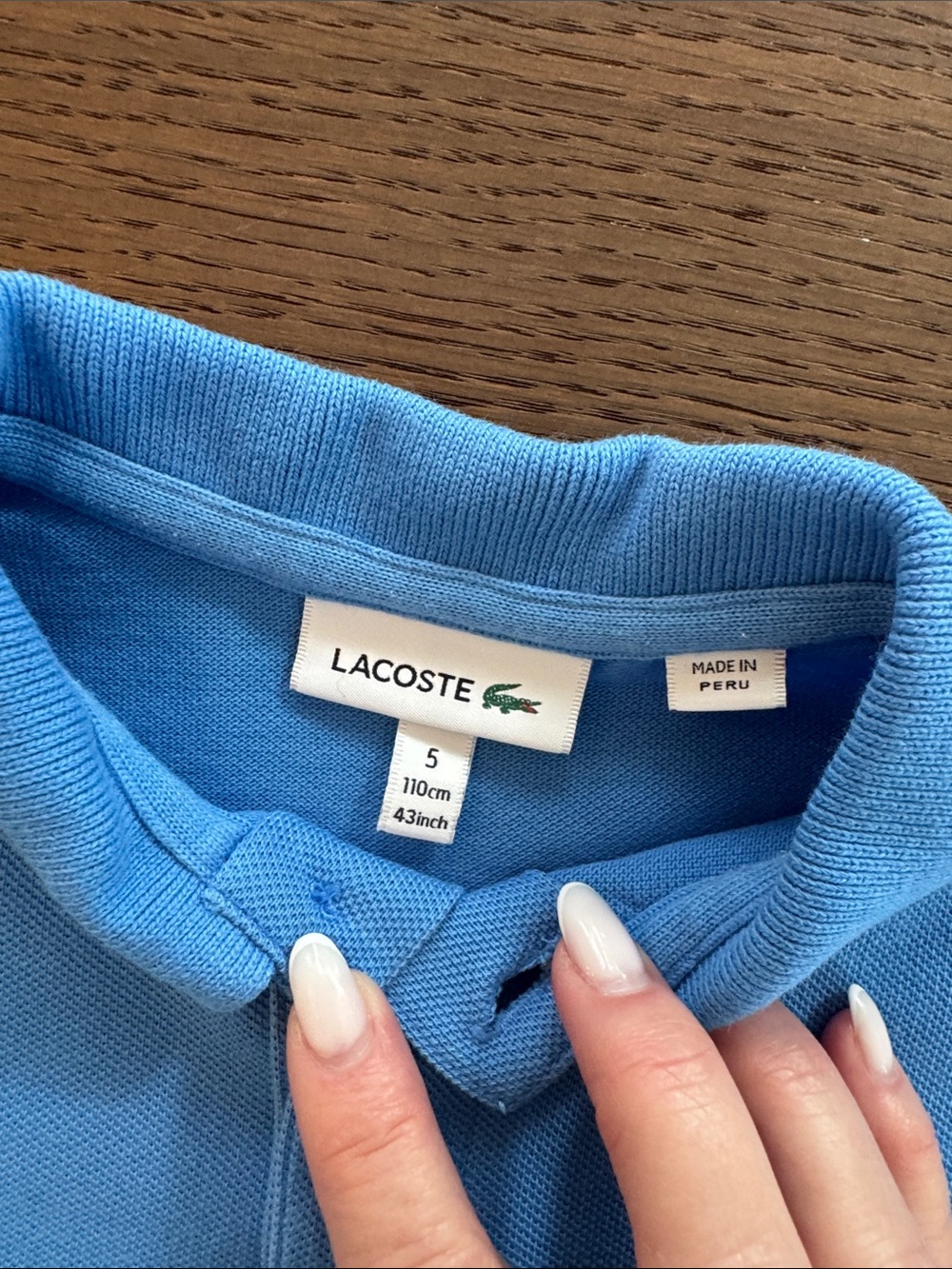 Lacoste Kids Light Blue Polo with Embroidered Crocodile - Picture 3 of 3